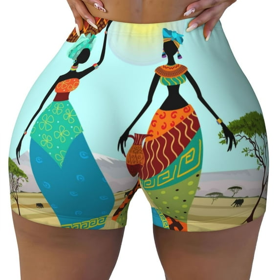 Rocae African Women for Women's Quick-Dry Running Shorts,Ladies Active Athletic Apparel Yoga Workout Gym Running Volleyball Spandex Shorts X-Large