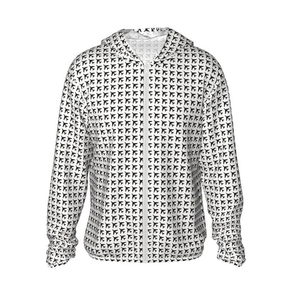 Rocae Airplane Print Breathable Sun Protection Hoodie Quick-Dry Lightweight Long Sleeve Hoodie Unisex Running Sports Shirt Small