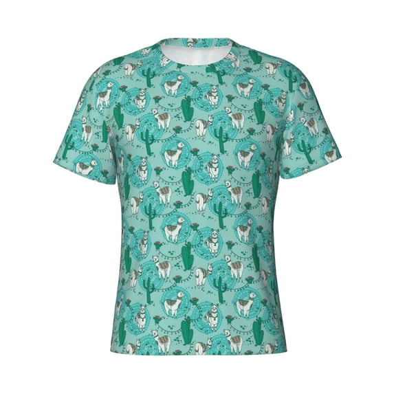 Rocae Alapaca in Boho for Men's Moisture-Wicking Crew Tee - T-Shirt for Sports, Outdoor Activities, and Casual Wear