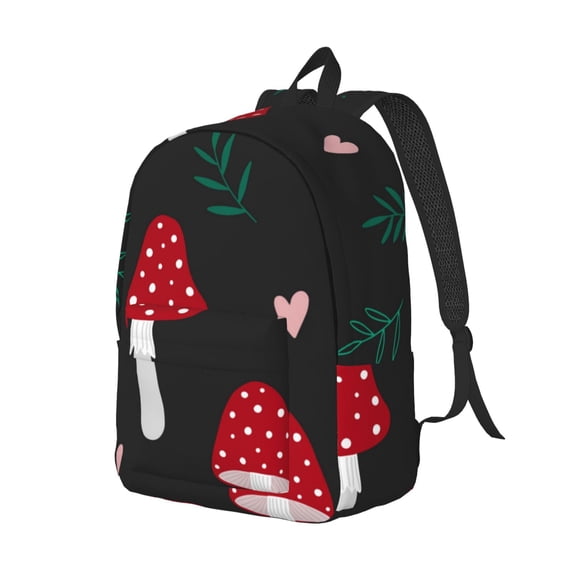Rocae Amanita Mushroom for Durable Canvas Backpack Leisure Large Bag Travel Rucksack Multi-function Backpack Medium