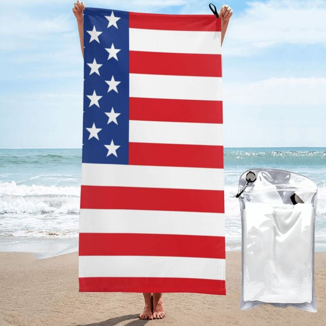 Rocae America Flags3 Print Lightweight and Quick Drying Towels Bath