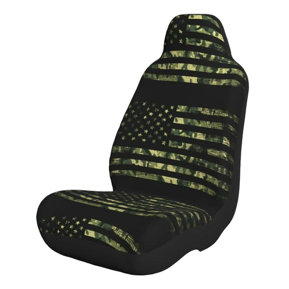 Rocae American Flag Camo Print Seat Covers for Cars Trucks and SUVs,Easy to Install Cover Set-1