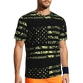 thumbnail image 1 of Rocae American Flag Camo for Men's Mesh Quick-Dry Short Sleeve Workout T-Shirt,Mens Crew Neck Tee Lightweight Soft Classic T Shirts Large, 1 of 9