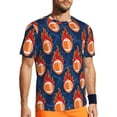 thumbnail image 1 of Rocae American Football and Fire Flames for Men's Mesh Quick-Dry Short Sleeve Workout T-Shirt,Mens Crew Neck Tee Lightweight Soft Classic T Shirts 4X-Large, 1 of 9