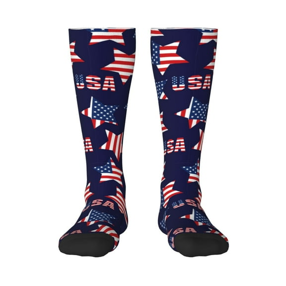 Rocae American Stars for Novelty Casual compression Socks For Women Men Contrast Color Stockings