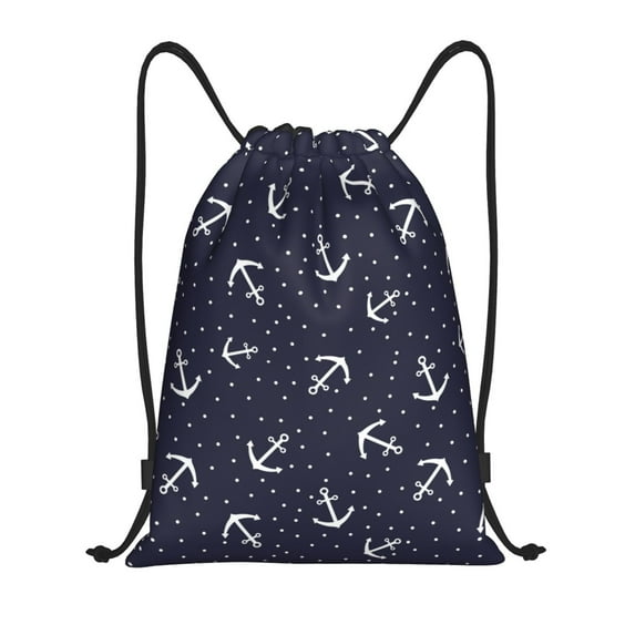 Rocae Anchor for Gym Bag Drawstring Bags Gym Backpack for Gym, Travel, Sports, Swimming, Beach-Small
