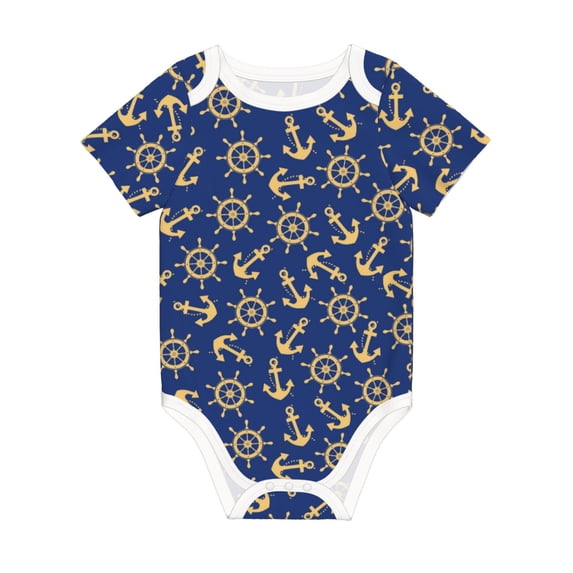 Rocae Anchors and Nautical for Baby Climbing Clothes Soft Baby Romper for Active Infants Comfortable and Breathable Crawling Jumpsuit Unisex Baby Outfit 18 Months