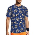 thumbnail image 1 of Rocae Anchors and Nautical for Men's Mesh Quick-Dry Short Sleeve Workout T-Shirt,Mens Crew Neck Tee Lightweight Soft Classic T Shirts XX-Large, 1 of 9