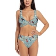 thumbnail image 1 of Rocae Animal Dog for Bikini Set for Women Two Piece Sexy High Swimsuits Split Crossover Bikini Medium, 1 of 9