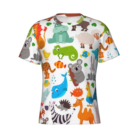 Rocae Animals for Men's Moisture-Wicking Crew Tee - T-Shirt for Sports, Outdoor Activities, and Casual WearLarge