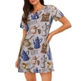 thumbnail image 1 of Rocae Antique Vintage Teapot Coffee Grinder for Nightgowns for Women Sleep Shirts Short Sleeve Nightshirt Pullover Nightdress, 1 of 6