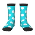 thumbnail image 1 of Rocae Aqua And White Polka Dot for Girls Boys Crew Socks,Children's Socks, Kids Socks, Toddler Socks: Daily Wear with Kids School Uniform, 1 of 5