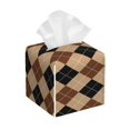 thumbnail image 1 of Rocae Argyle of brown for High-grade Leather Tissue Box, Exquisite Fashionable Design, Office Tissue Box, Waterproof Family Tissue Box, 1 of 7