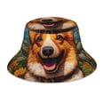 thumbnail image 1 of Rocae Artistic Sunflower Corgi for reflective Bucket Hat for Men Women Summer Beach Travel Summer Cap, 1 of 6