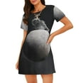 thumbnail image 1 of Rocae Astronaut Sitting On Mercury Planet for Nightgowns for Women Sleep Shirts Short Sleeve Nightshirt Pullover Nightdress, 1 of 6