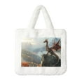 thumbnail image 1 of Rocae Autumn Dragon Mountain View or Plush Underarm Bag White Furry Purse Handbag for Autumn and Winter, 1 of 7