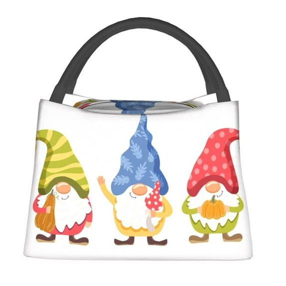 Rocae Autumn Funny Gnomes for Insulated Lunch Bag for Women Men,Large Lunch Box for for Work/Office/Picnic/Travel