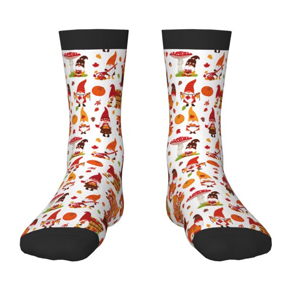 Rocae Autumn Gnome for Girls Boys Crew Socks,Children's Socks, Kids Socks, Toddler Socks: Daily Wear with Kids School Uniform