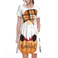 thumbnail image 1 of Rocae Autumn Gnomes-1 for Dresses Summer Casual Ruffle Short Sleeve Cute Crew Neck Flowy Dress with Pockets, 1 of 6