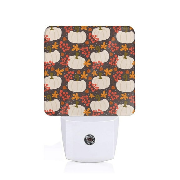 Rocae Autumn White Pumpkin for 0.5W Plug in Night Light, Dusk to Dawn, Bright Nightlight Auto-On/Off-US