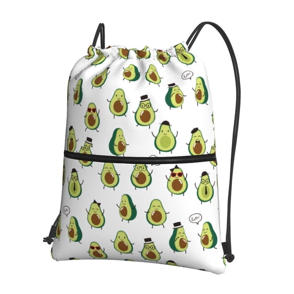 Rocae Avocado Friends for Drawstring zipper Backpack Gym Backpack Bag for Men and Women