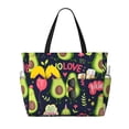 thumbnail image 1 of Rocae Avocado Love for Large Women's Waterproof Beach Bag Tote with 7 Pockets Pool Bag for Travel Gym Vacation, 1 of 6