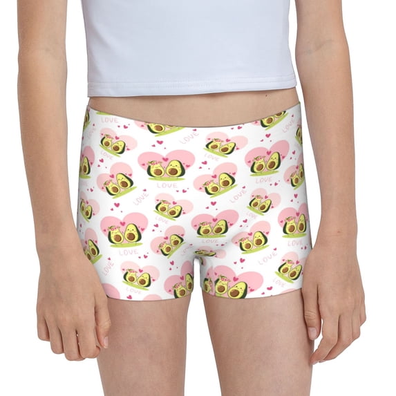 Rocae Avocado Lovers for Girls' Cotton Boxer Briefs, Soft Mid-rise Panties-X-Large