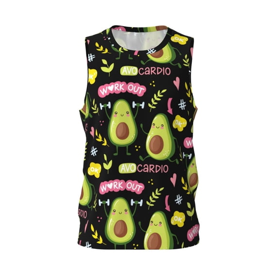Rocae Avocado Work Out for Men's Basketball Jersey Lightweight and Breathable Athletic Tank Top,Quick-Drying Sports Jersey XX-Large