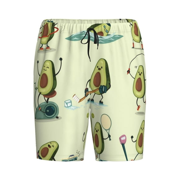 Rocae Avocado for Exercise for Men's Soft Sleep Pajama Shorts, Waistband and Pockets