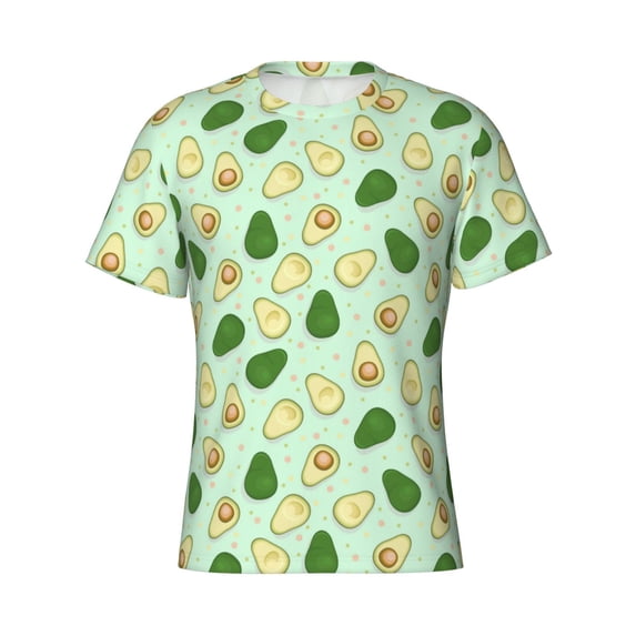 Rocae Avocado for Men's Moisture-Wicking Crew Tee - T-Shirt for Sports, Outdoor Activities, and Casual WearMedium