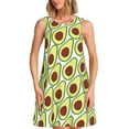 thumbnail image 1 of Rocae Avocado for Sleeveless Dresses Summer Casual Ruffle Sleeveless Cute Crew Neck Flowy Dress with Pockets, 1 of 7