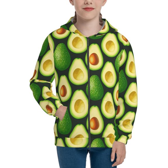 Rocae Avocado for Zip Up Hoodies for Teen Sweatshirt with Hood-Medium