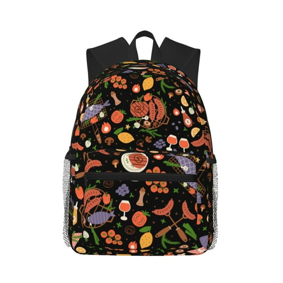 Rocae BBQ Party for Lightweight Casual Backpack Travel Hiking Backpack Carry On Laptop Backpack