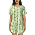 thumbnail image 1 of Rocae Bamboo Stems And Leaves for Two Piece Sleepwear Pajamas Sets for Women Soft Short-Sleeved Pjs with Lounge Shorts -Medium, 1 of 6
