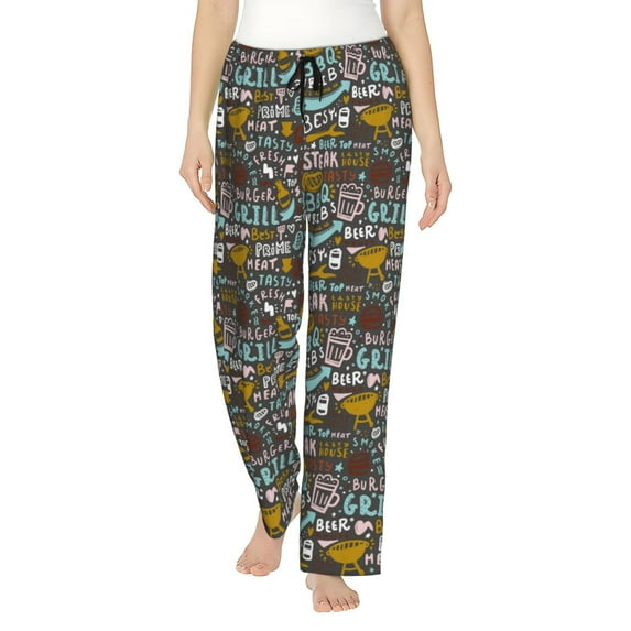Rocae Barbeque for Women's Pajama Pants Pj Pants Lounge Pants-Large