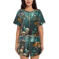 thumbnail image 1 of Rocae Baroque Floral Still Life for Two Piece Sleepwear Pajamas Sets for Women Soft Short-Sleeved Pjs with Lounge Shorts -3X-Large, 1 of 6
