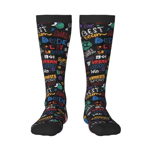 Rocae Basketball for Novelty Casual compression Socks For Women Men Contrast Color Stockings