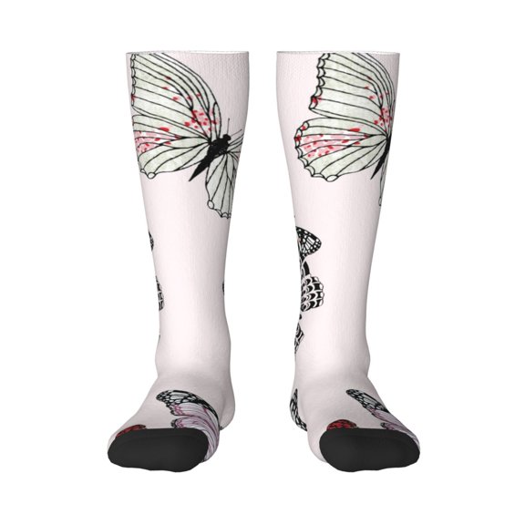 Rocae Beautiful Butterfly for Novelty Casual compression Socks For Women Men Contrast Color Stockings