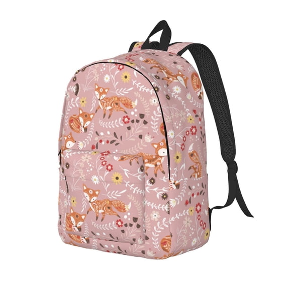 Rocae Beautiful Fox for Canvas College Laptop Backpack for Men Women-Small