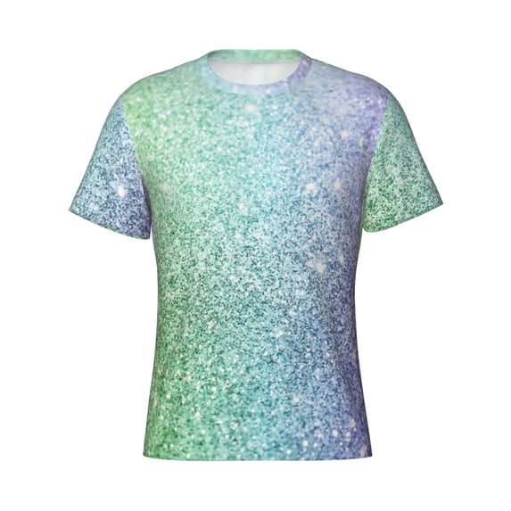 Rocae Beautiful Glitter for Men's Moisture-Wicking Crew Tee - T-Shirt for Sports, Outdoor Activities, and Casual WearXX-Large