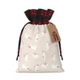 thumbnail image 1 of Rocae Beautiful Rabbit Print Christmas Drawstring Linen Gift Bag with Drawstrings Treat Bag Goody Present Bags for Christmas Party Favor, 1 of 8