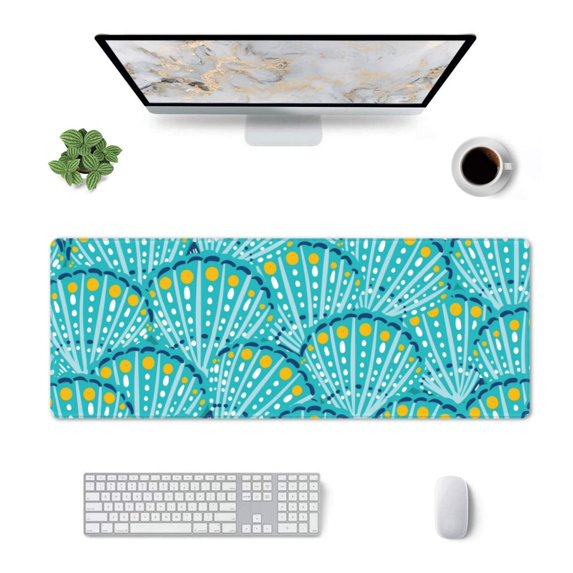 Rocae Beautiful Seashells for Gaming Mouse Pad, Mouse Pad Large, Office Computer Keyboard Mousepad, Keyboard and Mouse Pad with Stitched Edges,31.5 x 11.8 in