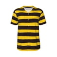thumbnail image 1 of Rocae Bee Stripe for Breathable Men's Baseball T-Shirt Fashionable Casual Baseball Jersey, Moisture-wicking Sportswear X-Large, 1 of 9