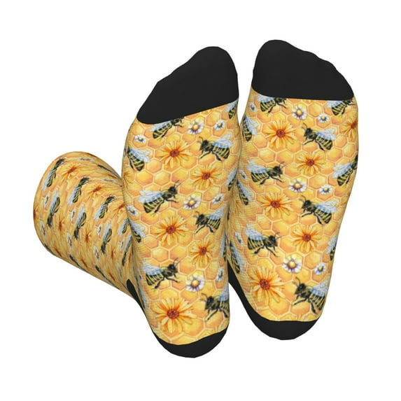Rocae Bee Wasp for Adult Socks Casual Athletic Stretchy Loose Socks for Women Men Non-Slip Middle Tube Socks