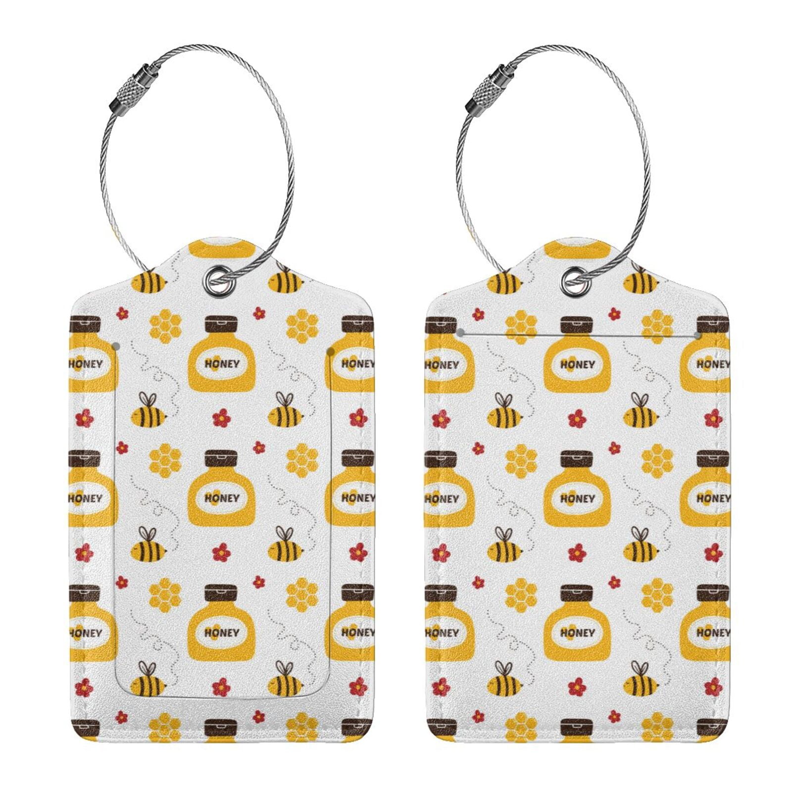 Rocae Bees and Flowers for Leather Luggage Baggage Tags ID Label ...