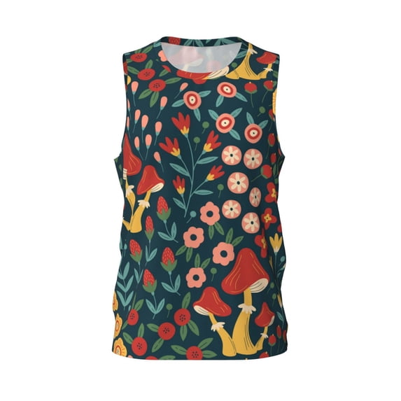 Rocae Berries and Flowers for Men's Basketball Jersey Lightweight and Breathable Athletic Tank Top,Quick-Drying Sports Jersey X-Large