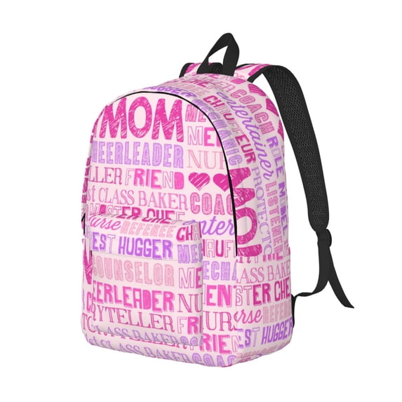 Rocae Best Mom ever for Durable Canvas Backpack Leisure Large Bag Travel Rucksack Multi-function Backpack Small