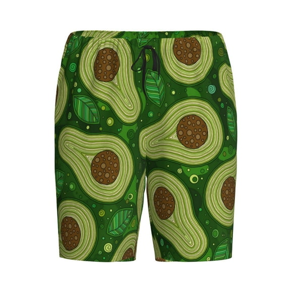 Rocae Big Colorful Avocados for Men's Soft Sleep Pajama Shorts, Waistband and Pockets