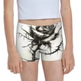 thumbnail image 1 of Rocae Black And White Rose for Girls' Cotton Boxer Briefs, Soft Mid-rise Panties-Small, 1 of 5