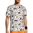 thumbnail image 1 of Rocae Black Cat And Snake for Men's Mesh Quick-Dry Short Sleeve Workout T-Shirt,Mens Crew Neck Tee Lightweight Soft Classic T Shirts 5X-Large, 1 of 9